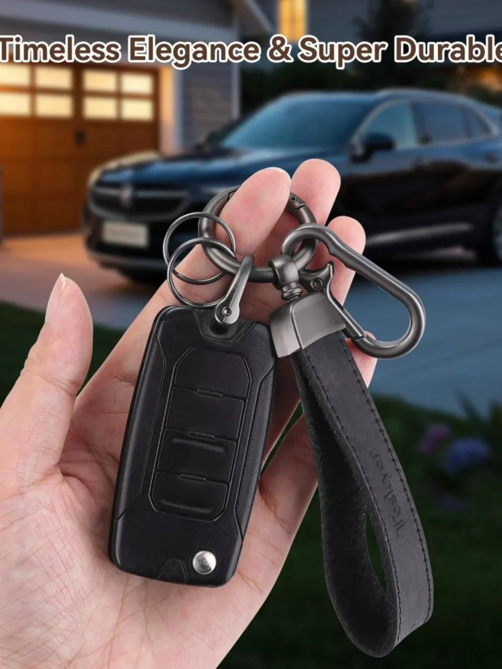 Stylish Leather Key Chain for Men | Durable Car Key Holder with Strap